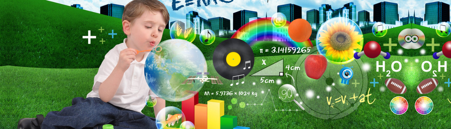 science, math art & music bubble boy